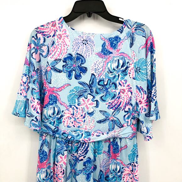LILLY PULITZER Minka Skirted Romper XL Blue Bahamas Beachcomber NWOT - Picture 7 of 10